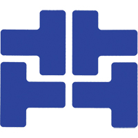 Autocollants pour d&eacute;limitation des coins sur le sol, T, 5" lo x 2" la, Bleu, Polyester Mukwa Safety Services