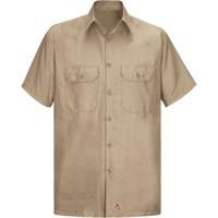 Chemise &agrave; manches courtes en tissu ind&eacute;chirable, Hommes, 3T-Grand, Khaki Mukwa Safety Services