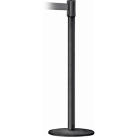 Montant pour barri&egrave;re Slimline TensaBarrier, Acier, 38" h, Ruban Noir, Longueur du ruban 7,5' Mukwa Safety Services