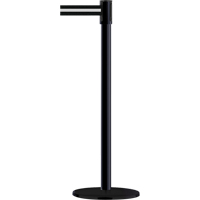 Montant pour barri&egrave;re Slimline TensaBarrier, Acier, 38" h, Ruban Noir/Blanc, Longueur du ruban 7,5' Mukwa Safety Services