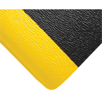 Deluxe Soft Step No. 444 Mats, Pebbled, 3' x 5' x 5/8", Black/Yellow, PVC Sponge Mukwa Safety Services