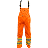 Journeyman Detachable Bib Safety Pants, Polyester, Small, High Visibility Orange Mukwa Safety Services