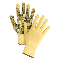 Gants tricot&eacute;s sans couture &agrave; pois, Taille Grand/9, Calibre 7, Rev&ecirc;tement PVC, Enveloppe en Kevlar, ASTM ANSI niveau A2/EN 388 niveau 3 Mukwa Safety Services