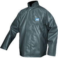 Journeyman Chemical Resistant Rain Jacket, Polyester, 4X-Large, Green Mukwa Safety Services