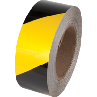 Ruban de marquage pour plancher Tuff Mark, 3" x 100', Polyester, Noir et jaune Mukwa Safety Services