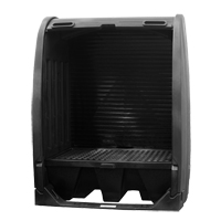 Spill Containment Sheds With Drain, 61" L x 37.25" W x 72.75" H, 1000 lbs. Load Capacity Mukwa Safety Services