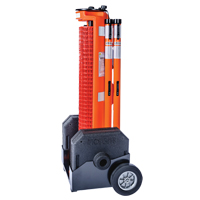 Wheeled Barrier, 50' L, Plastic, Orange Mukwa Safety Services