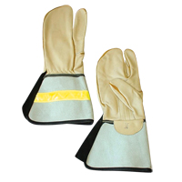 1 Finger Lineman's Glove, Medium, Grain Cowhide Palm Mukwa Safety Services