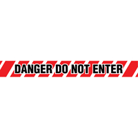 Rubans pour barricades, Anglais, 3" la x 1000' lo, 2 mils, Noir/rouge Mukwa Safety Services