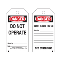 &eacute;tiquettes de verrouillage, Plastique, 3" la x 5-3/4" h, Anglais Mukwa Safety Services