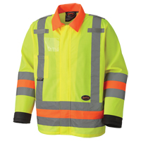 6007 Breathable Traffic Safety Jacket, Polyester, High Visibility Lime-Yellow, X-Small Mukwa Safety Services