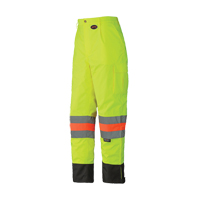 6039 Traffic Control Waterproof Safety Pant, Polyester, X-Small, High Visibility Lime-Yellow Mukwa Safety Services
