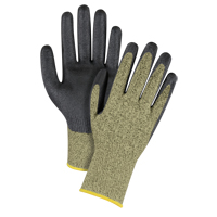Gants &eacute;lastiques sans coutures r&eacute;sistants &agrave; la coupe noir & jaune, Taille 2T-Grand/11, Calibre 13, Rev&ecirc;tement Mousse de nitrile, Enveloppe en Aramide, ASTM ANSI niveau A6 Mukwa Safety Services