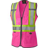 139PK Women's Safety Vest, Pink, X-Small, Polyester Mukwa Safety Services
