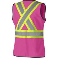 139PK Women's Safety Vest, Pink, X-Small, Polyester Mukwa Safety Services