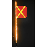 Safety Whip&reg; Heavy-Duty LED Whips, Hitch Mount, 5 High, Orange with Reflective Mukwa Safety Services