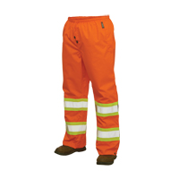 Pantalons imperm&eacute;ables de s&eacute;curit&eacute; 300 deniers, Polyester, Grand, Orange haute visibilit&eacute; Mukwa Safety Services