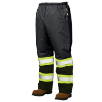 Pantalons &agrave; enfiler de s&eacute;curit&eacute; doubl&eacute;s, Polyester, Grand, Noir Mukwa Safety Services