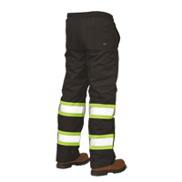 Pantalons &agrave; enfiler de s&eacute;curit&eacute; doubl&eacute;s, Polyester, Grand, Noir Mukwa Safety Services