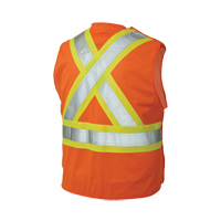 5-Point Tearaway Safety Vest, High Visibility Orange, Large/X-Large, Polyester Mukwa Safety Services