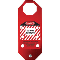 Moraillon de verrouillage pr&eacute;venant l'utilisation conforme aux normes OSHA Danger Stopout Aluma-Tag, Rouge Mukwa Safety Services