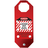 Moraillon de verrouillage pr&eacute;venant l'utilisation conforme aux normes OSHA Danger Stopout Aluma-Tag, Rouge Mukwa Safety Services