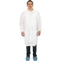 Lab Coat, Polypropylene, White, Large Mukwa Safety Services