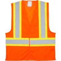Traffic Safety Vest, High Visibility Orange, 2X-Large, Polyester Mukwa Safety Services