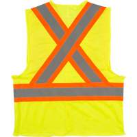 Traffic Safety Vest, High Visibility Lime-Yellow, 2X-Large, Polyester Mukwa Safety Services