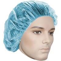 Bonnets bouffants, Polypropyl&egrave;ne, 18", Bleu Mukwa Safety Services