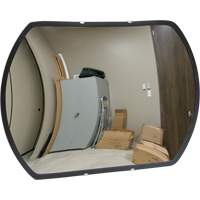 Miroir convexe rectangulaire/rond avec support, 12" h x 18" la, Int&eacute;rieur/Ext&eacute;rieur Mukwa Safety Services