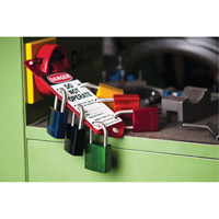 Cadenas de s&eacute;curit&eacute;, Rouge, Cl&eacute;s identiques, Aluminium, Largeur de 1-1/2" Mukwa Safety Services