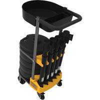 Chariot de transport avec plateau pour barri&egrave;re PLUS, 75' lo, M&eacute;tal, Noir Mukwa Safety Services