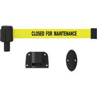 PLUS Wall Mount Barrier System, Plastic, Screw Mount, 15', Yellow Tape Mukwa Safety Services