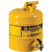 Bidon de s&eacute;curit&eacute; pour tablette, Type I, Acier, 5 gal. US, Jaune, Homologu&eacute; FM Mukwa Safety Services