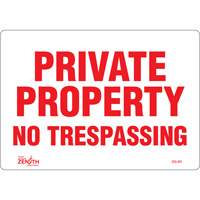 "Private Property" Sign, 7" x 10", Vinyl, English Mukwa Safety Services
