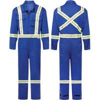 Avenger 7 oz. Flame Resistant Coveralls, Size 34, Royal Blue Mukwa Safety Services