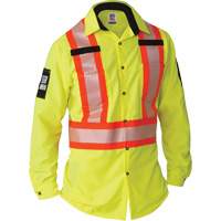 Chemise &agrave; manches longues haute visibilit&eacute; ind&eacute;chirable, Polyester, Petit, Jaune lime haute visibilit&eacute; Mukwa Safety Services