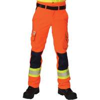 Pantalons cargo haute visibilit&eacute; antid&eacute;chirure, Polyester, 28, Orange haute visibilit&eacute; Mukwa Safety Services