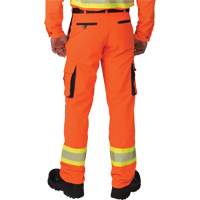 Pantalons cargo haute visibilit&eacute; antid&eacute;chirure, Polyester, 28, Orange haute visibilit&eacute; Mukwa Safety Services