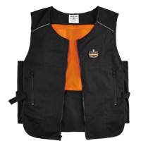 Chill-Its&reg; 6260 Lightweight Phase Change Cooling Vest with Packs, Small/Medium, Black Mukwa Safety Services