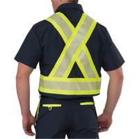 Chemise &agrave; manches courtes haute visibilit&eacute; r&eacute;sistant &agrave; la d&eacute;chirure, Polyester, Petit, Bleu marin Mukwa Safety Services