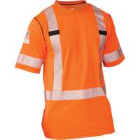T-shirt &agrave; manches courtes haute visibilit&eacute; Polartec Power Grid, Polyester, Petit, Orange Mukwa Safety Services