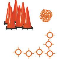 Ensemble de c&ocirc;nes de signalisation et chaînes, 28", Orange Mukwa Safety Services