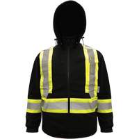 High-Visibility Hoodie, Polyester, Black, Small Mukwa Safety Services