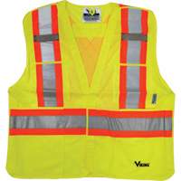 Safety Vest, High Visibility Lime-Yellow, 2X-Large/3X-Large, Polyester Mukwa Safety Services