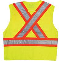 Safety Vest, High Visibility Lime-Yellow, 2X-Large/3X-Large, Polyester Mukwa Safety Services