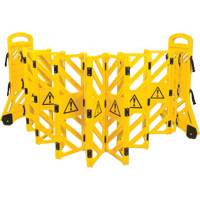Portable Mobile Barrier, 40" H x 13' L, Yellow Mukwa Safety Services