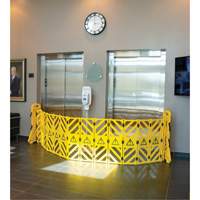 Portable Mobile Barrier, 40" H x 13' L, Yellow Mukwa Safety Services