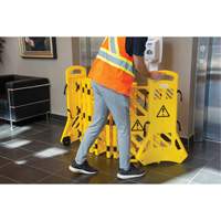 Portable Mobile Barrier, 40" H x 13' L, Yellow Mukwa Safety Services